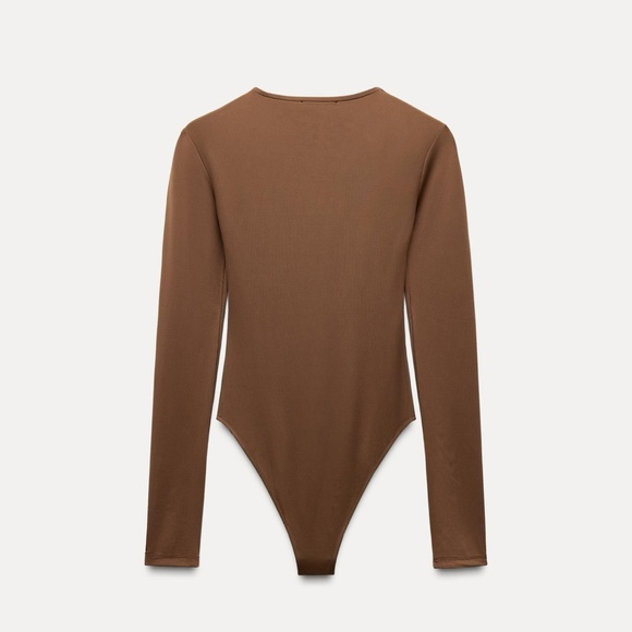LONG SLEEVE POLYAMIDE BODYSUIT Toffee color in size small 🤎🧡🍁🍂 - Picture 6 of 9